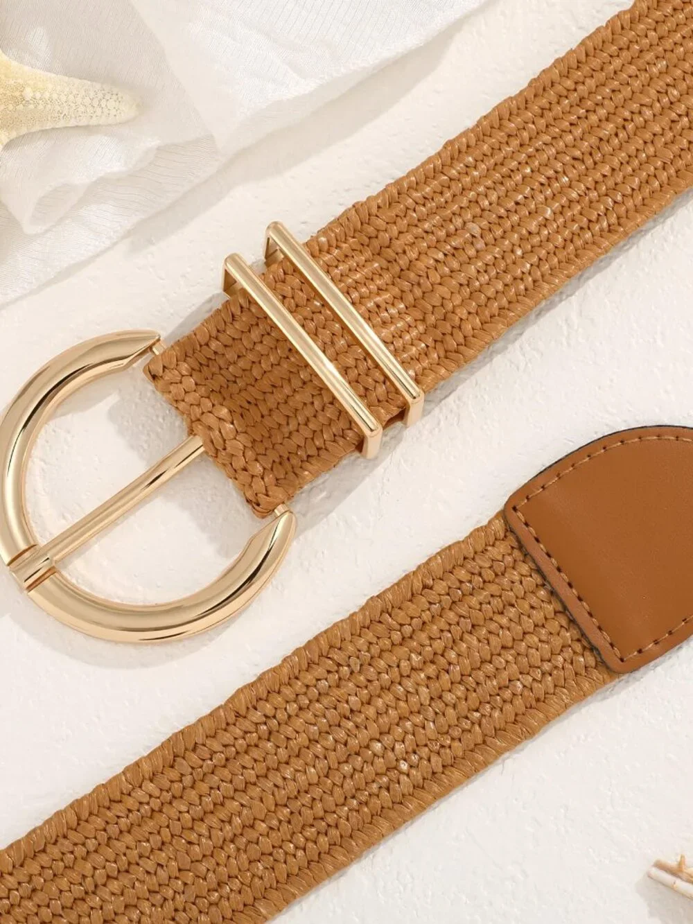 XZQTIVE Women Straw Woven Summer Belt for Dress Ladies Stretchy Elastic Raffia R